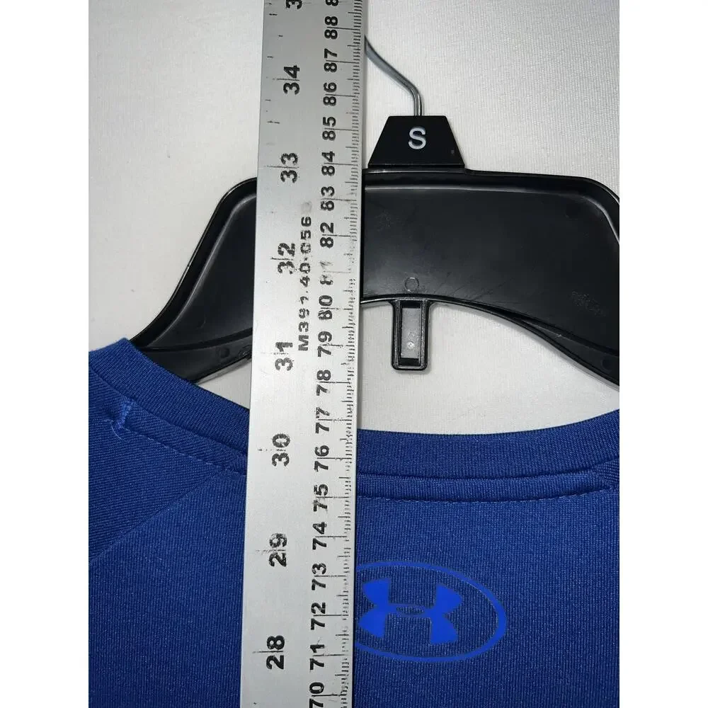 Under Armour Shirt Mens Large Blue HeatGear Loose Fit Logo Performance Tee